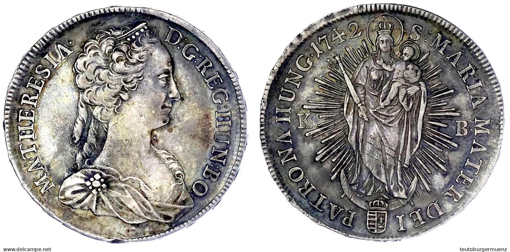 Madonnentaler 1742 KB, Kremnitz. 28,62 G. Fast Vorzüglich, Schöne Patina. Herinek 563. Davenport. 1125. - Monedas En Oro