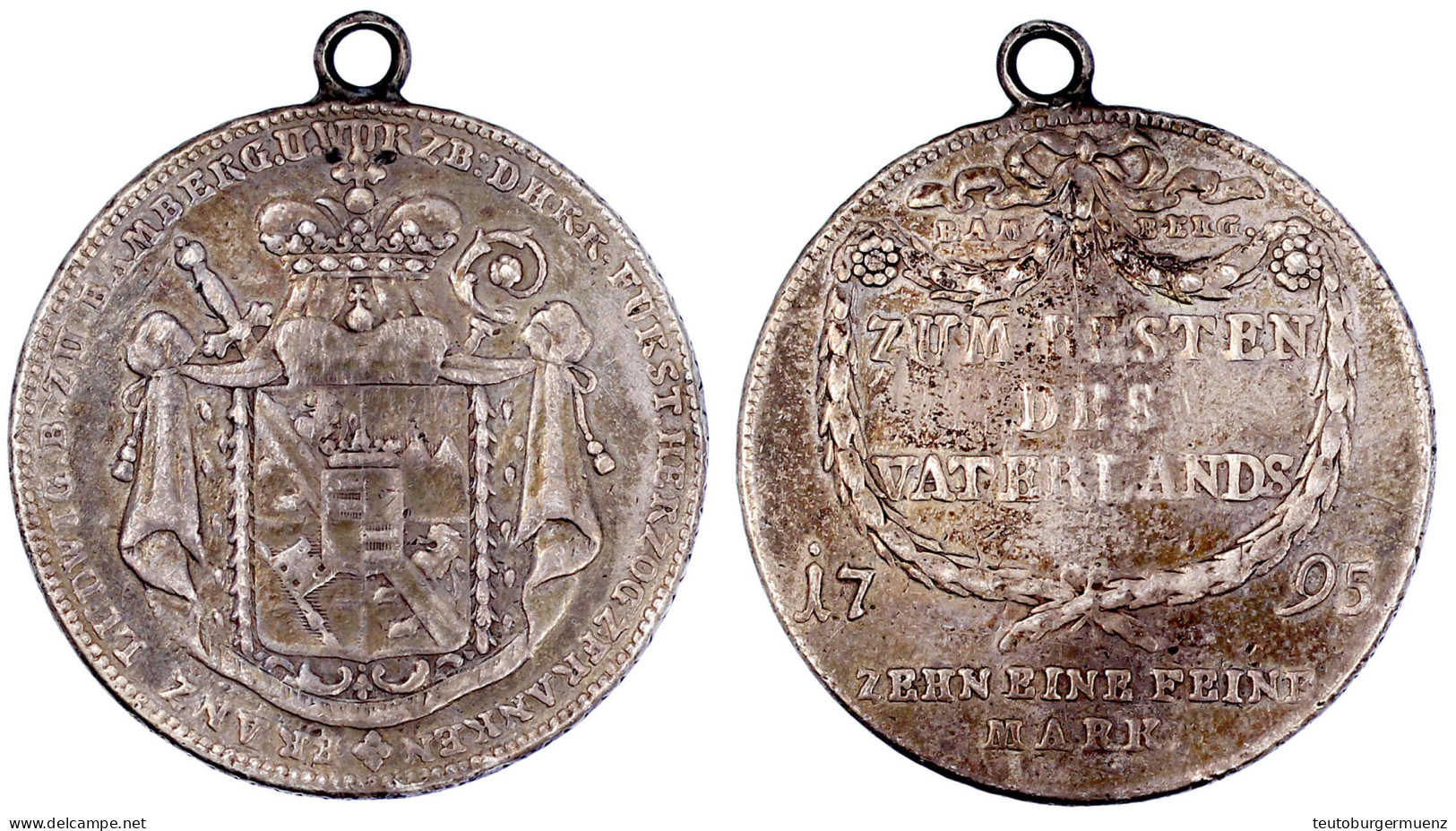 Kontributionstaler 1795. "Zum Besten Des Vaterlands". Gemacht Aus Dem Silberservice Des Bischofs. 27,87 G. Sehr Schön, G - Pièces De Monnaie D'or