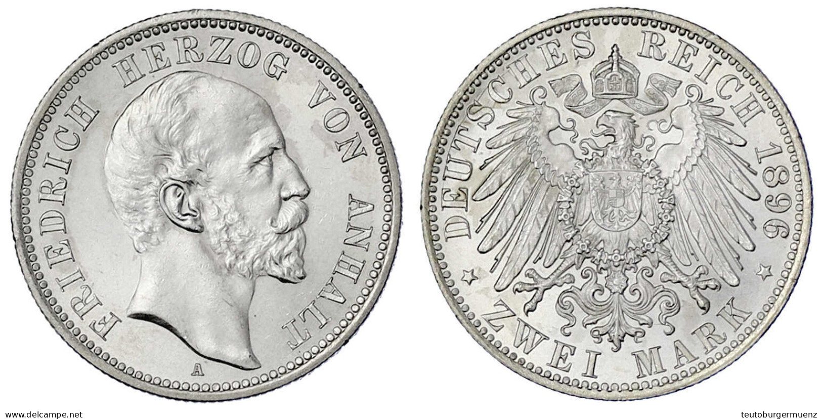 2 Mark 1896 A. Prägefrisch/fast Stempelglanz. Jaeger 20. - Sonstige & Ohne Zuordnung