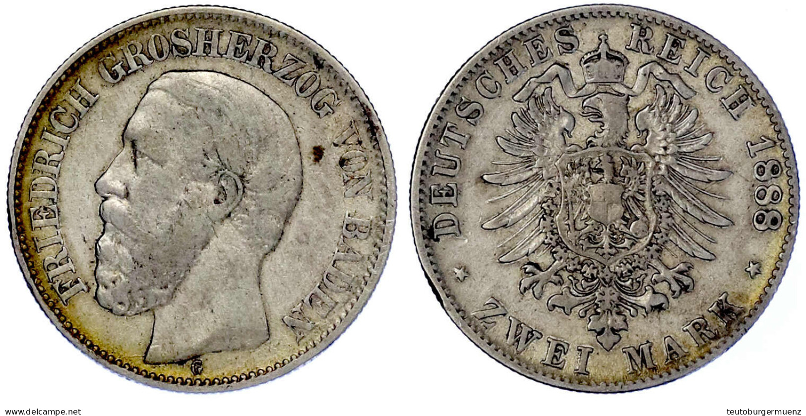 2 Mark 1888 G. Sehr Schön. Jaeger 26. - Sonstige & Ohne Zuordnung