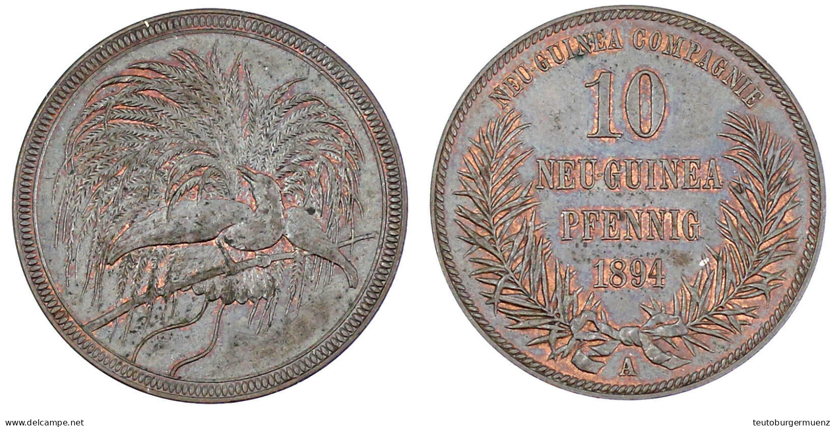 10 Neuguinea-Pfennig 1894 A. Vorzüglich. Jaeger 703. - Deutsch-Neuguinea