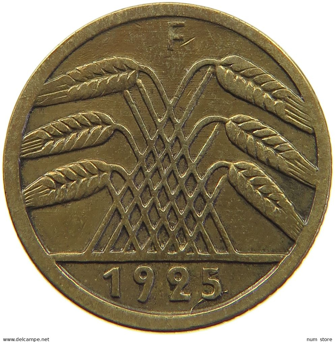 WEIMARER REPUBLIK 5 PFENNIG 1925 F OFF-CENTER #a055 0583 - 5 Rentenpfennig & 5 Reichspfennig
