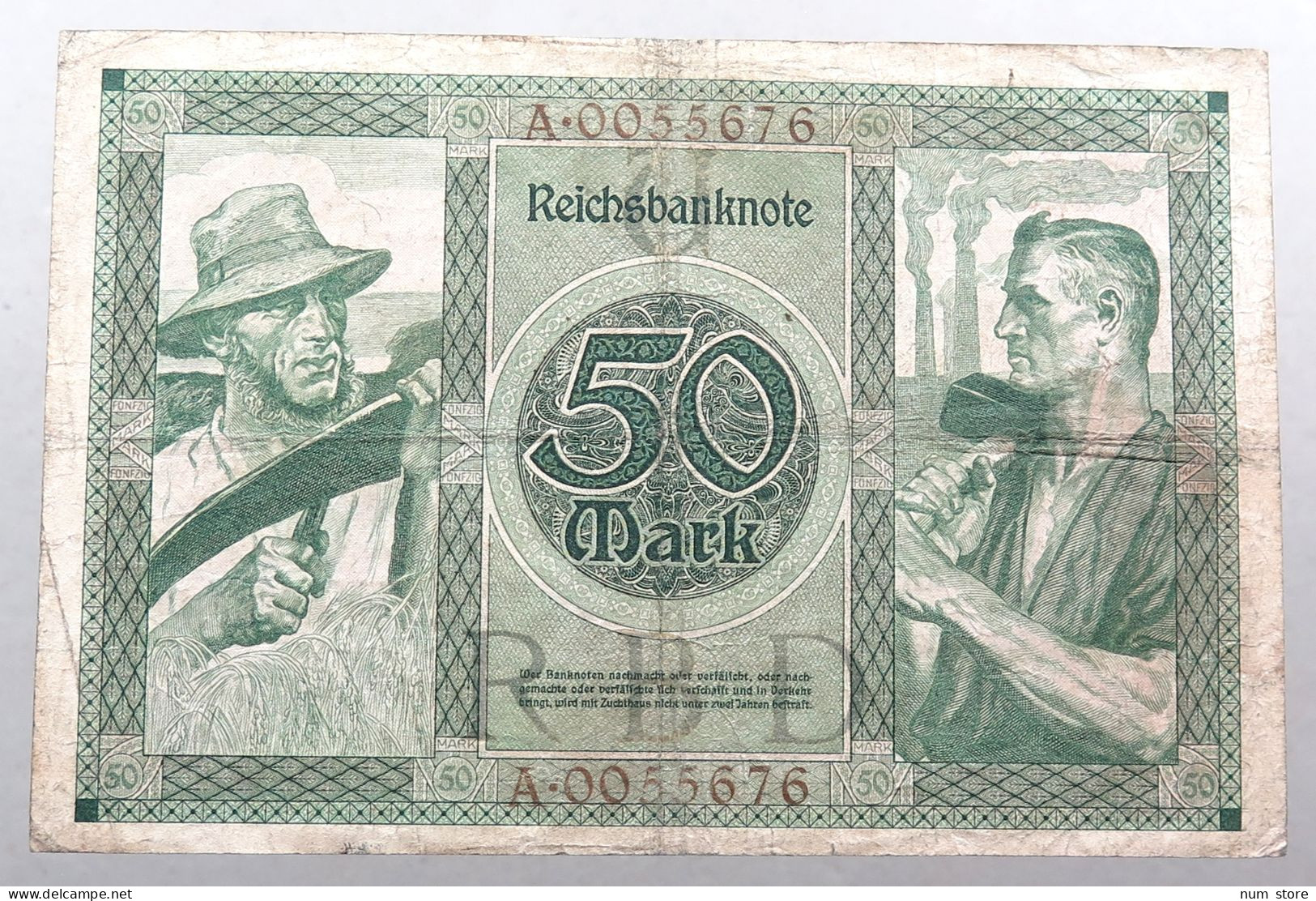 WEIMARER REPUBLIK 50 MARK 1920  #alb052 0763 - 50 Mark