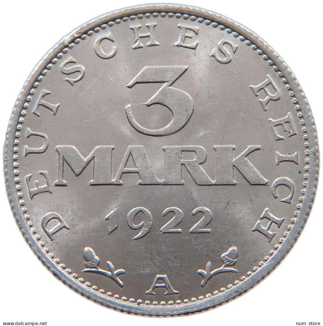 WEIMARER REPUBLIK 3 MARK 1922 A  #a053 0613 - 3 Mark & 3 Reichsmark