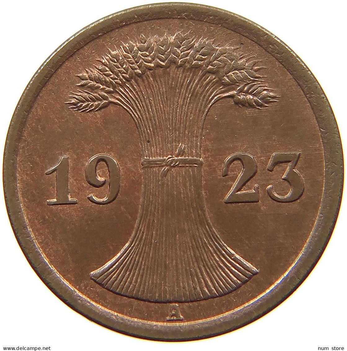 WEIMARER REPUBLIK 2 PFENNIG 1923 S  #t157 0069 - 2 Rentenpfennig & 2 Reichspfennig
