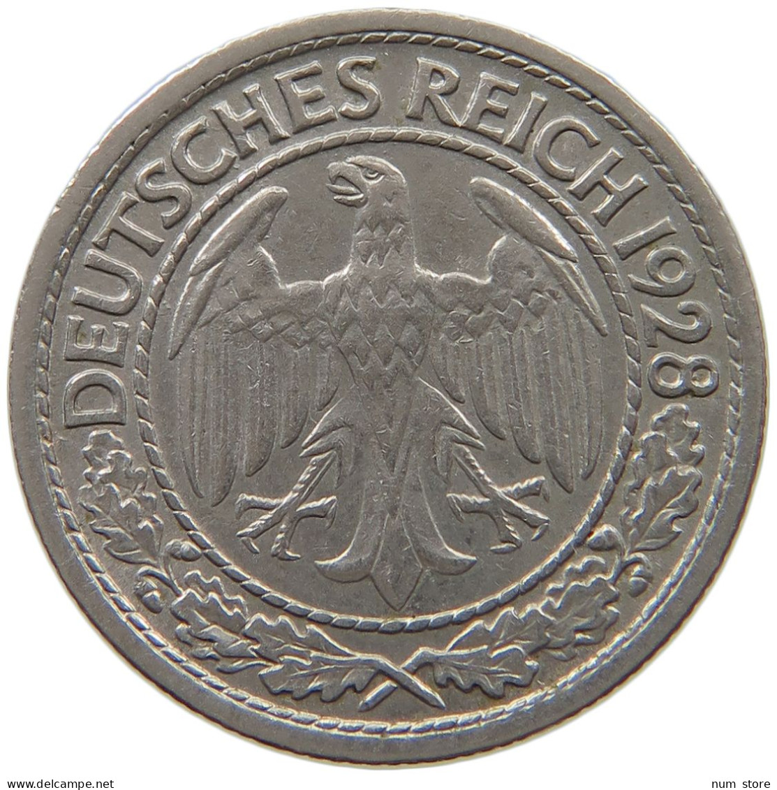 WEIMARER REPUBLIK 50 PFENNIG 1928 G  #a073 0047 - 50 Rentenpfennig & 50 Reichspfennig