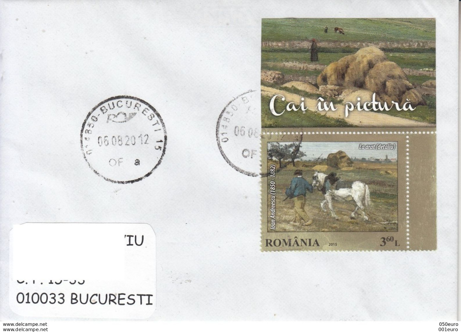 ROMANIA : HORSE PAINTING Cover Circulated In Romania, For My Address #1063865764 - Registered Shipping! - Cartas & Documentos