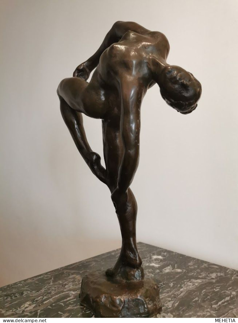 Danseuse Nue Naked Nue Unique & Vintage Signed Heavy Bronze Stunning Art Classic 4.7 Kg - Bronzes