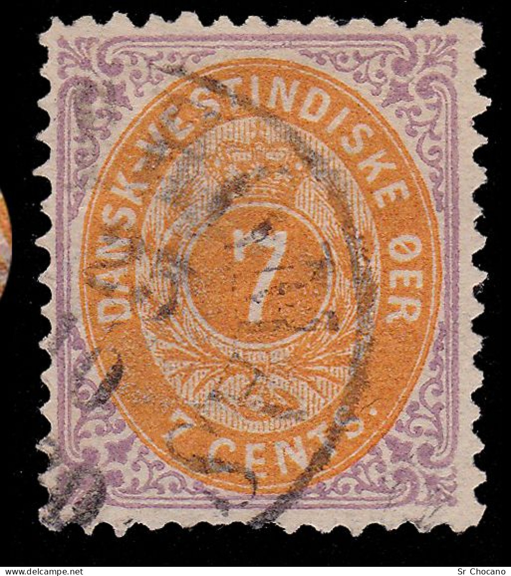 DANISH WEST INDIES.1876.Scott 9b.INVERTED FRAME.7c.USED. - Dänische Antillen (Westindien)