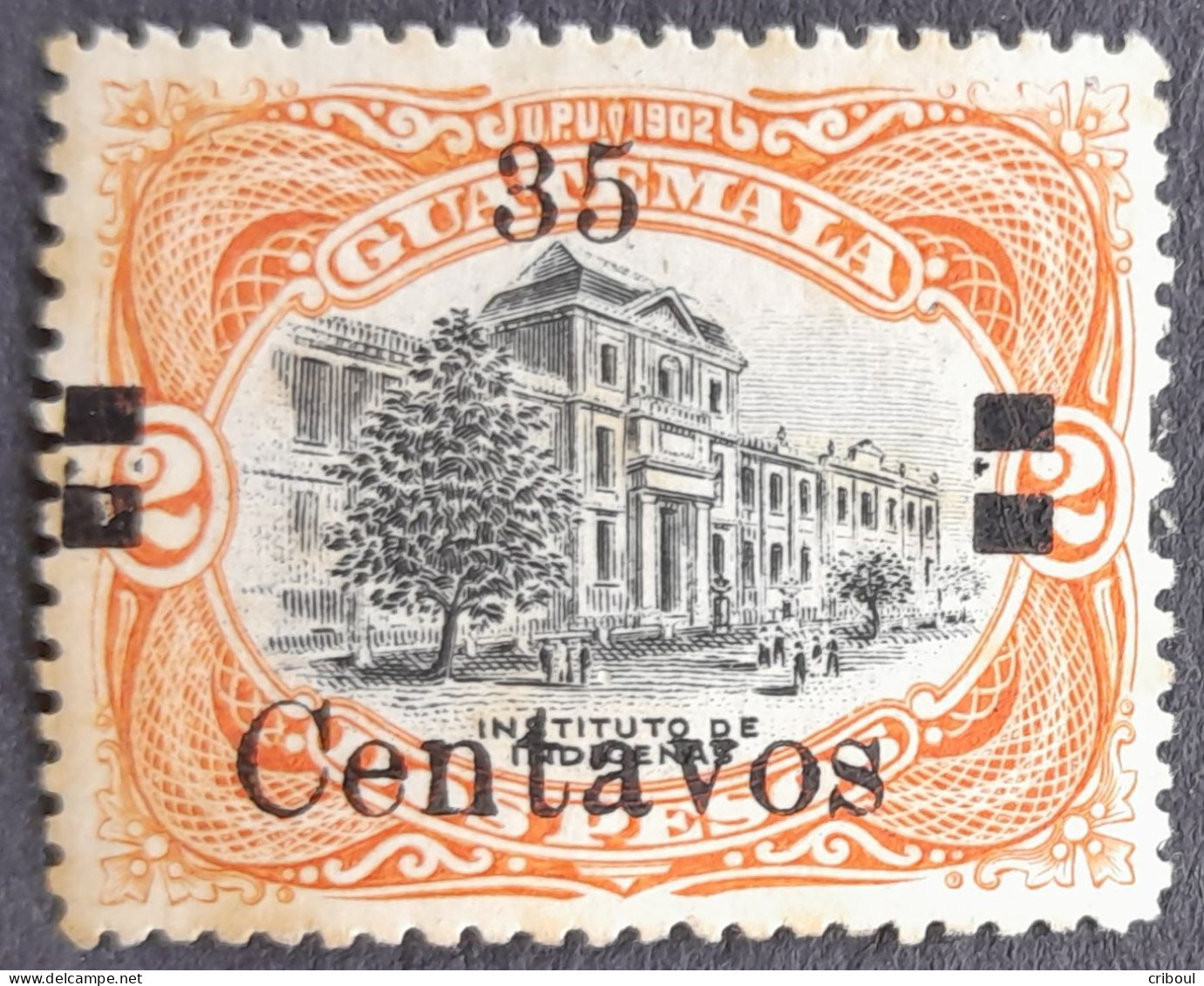 Guatemala 1920 école School Erreur De Surcharge Error Overprint 35 Centavos Au Lieu De 25 Centavos Yvert 169b * MH - Fouten Op Zegels