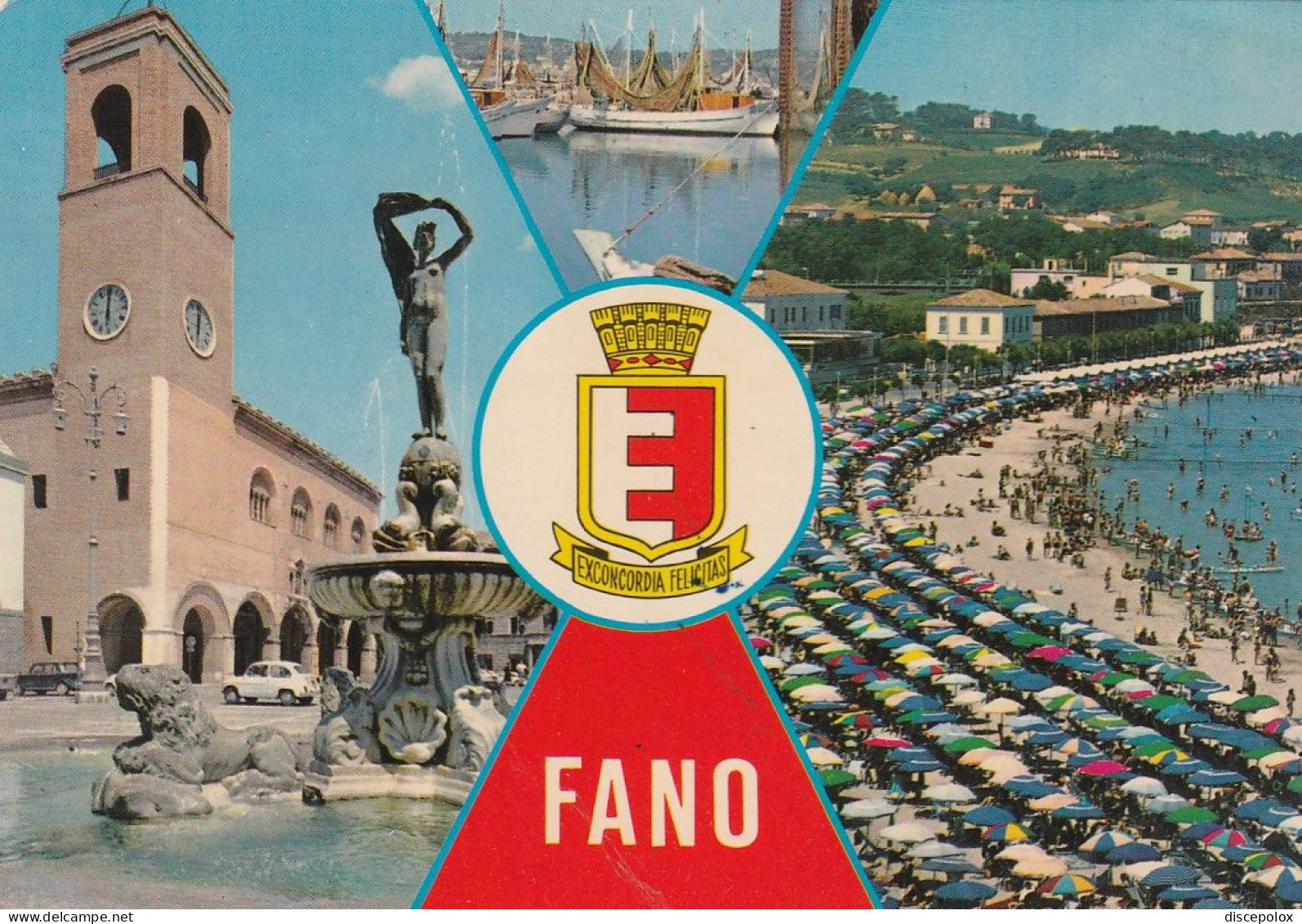 O4385 Fano (Pesaro Urbino) - Stemma Cittadino - Panorama Vedute Multipla  / Viaggiata 1980 - Fano