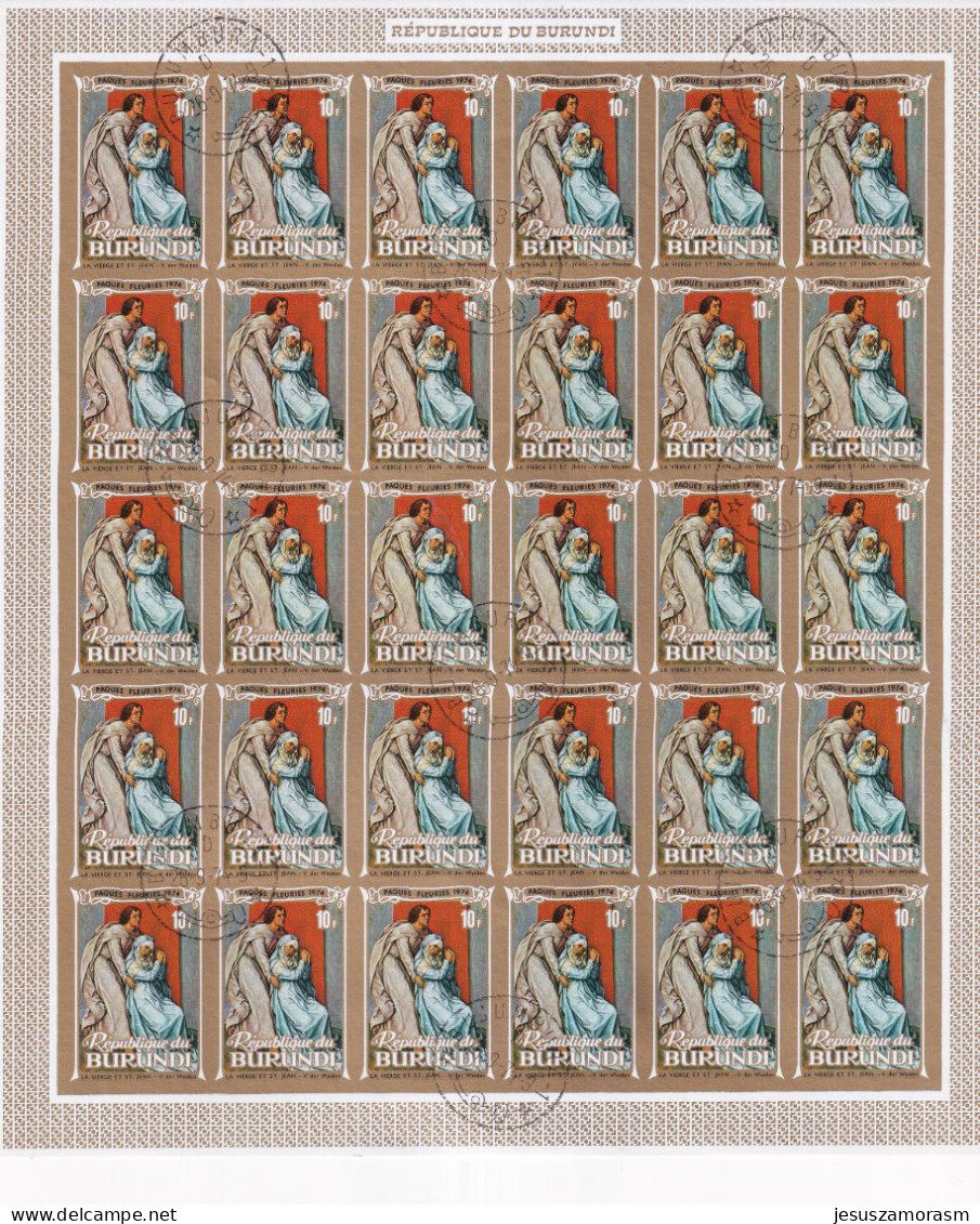 Burundi Nº 583sd Al 587sd SIN DENTAR En Pliegos De 30 Series Usadas El Ultimo Pliego Rotura Que No Afecta A Los Sellos - Used Stamps