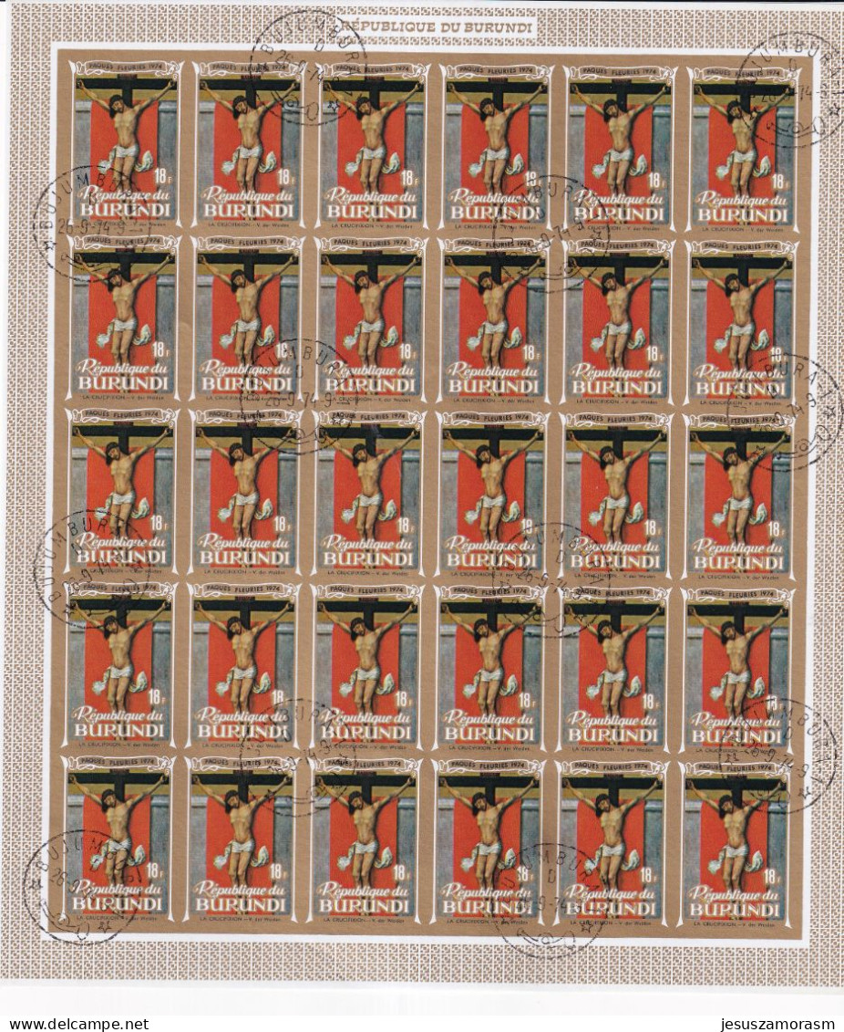 Burundi Nº 583sd Al 587sd SIN DENTAR En Pliegos De 30 Series Usadas El Ultimo Pliego Rotura Que No Afecta A Los Sellos - Used Stamps