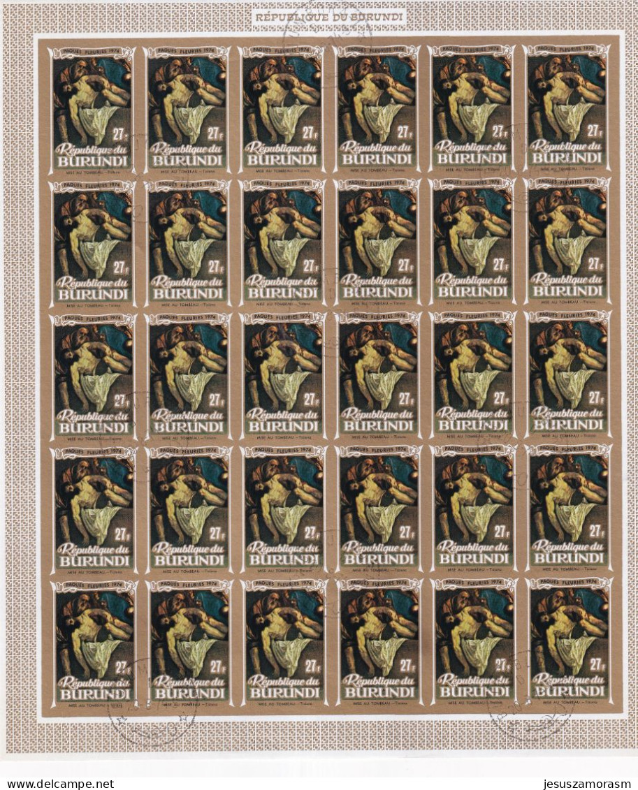 Burundi Nº 583sd Al 587sd SIN DENTAR En Pliegos De 30 Series Usadas El Ultimo Pliego Rotura Que No Afecta A Los Sellos - Used Stamps