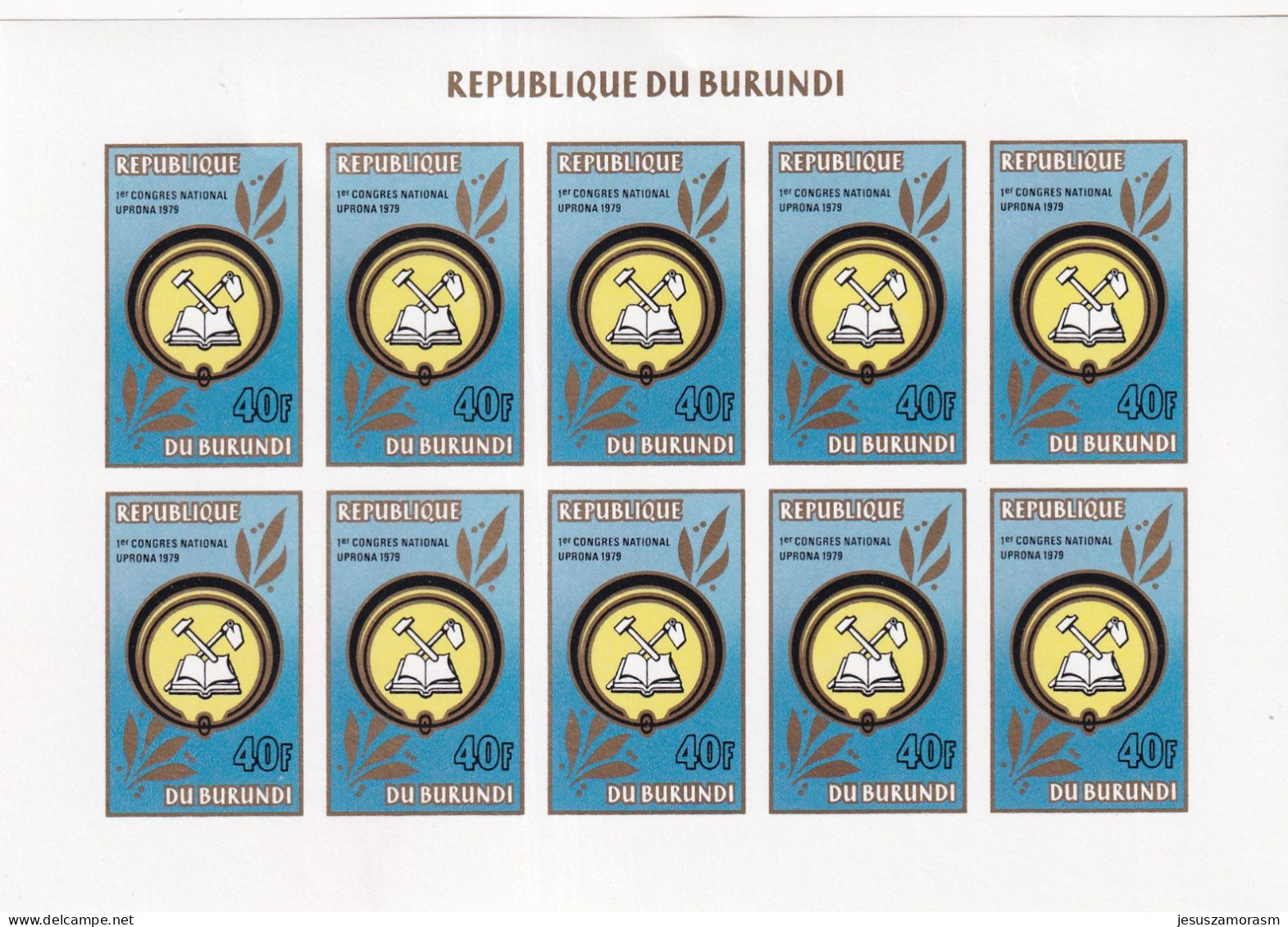 Burundi Nº 841sd Al 843sd SIN DENTAR En Hojas De 10 Series - Ungebraucht