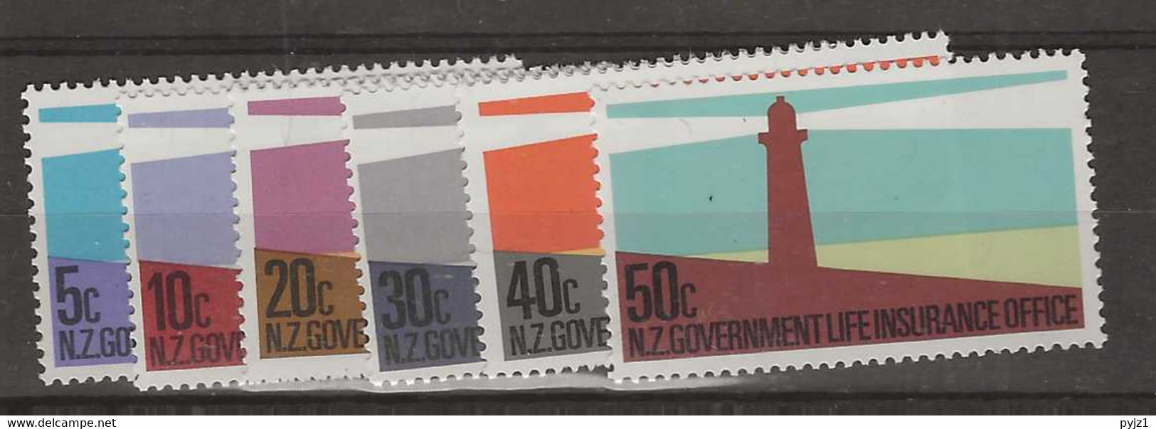 1981 MNH New Zealand Life Insurance Mi 47-52  Postfris** - Servizio