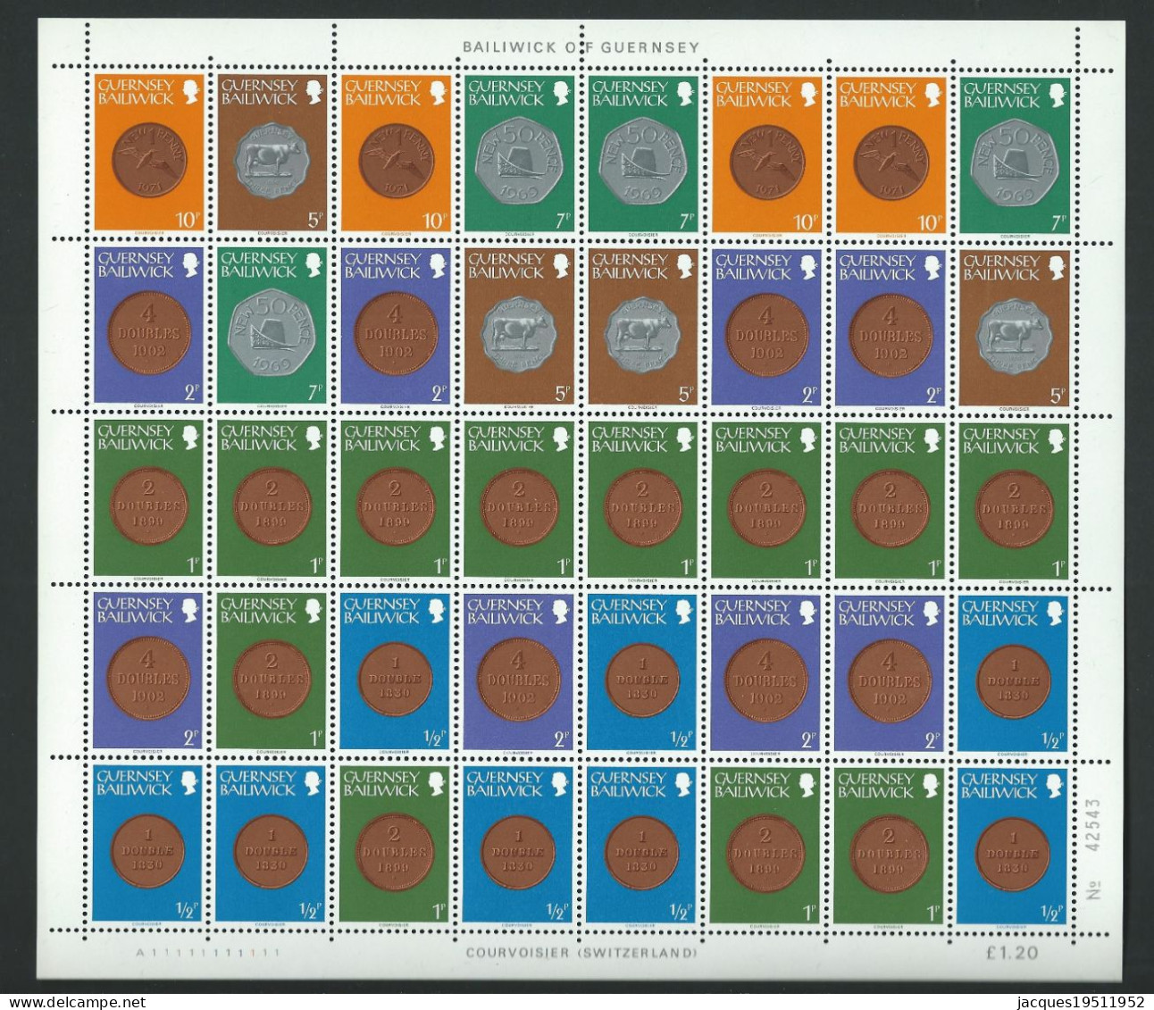 NE - Guernesey -1 - Lot De 2 Feuillets De 1980 à 1, 20£ Et 1,50£ - Verzamelingen & Reeksen