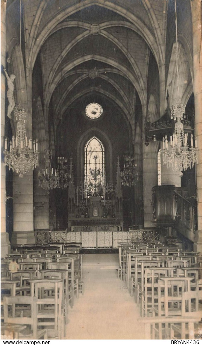 91 - VERRIERES LE BUISSON - ESSONNE - RARE CARTE PHOTO  - L'EGLISE - VUE INTERIEURE - VOIR SCANS - Saint Michel Sur Orge