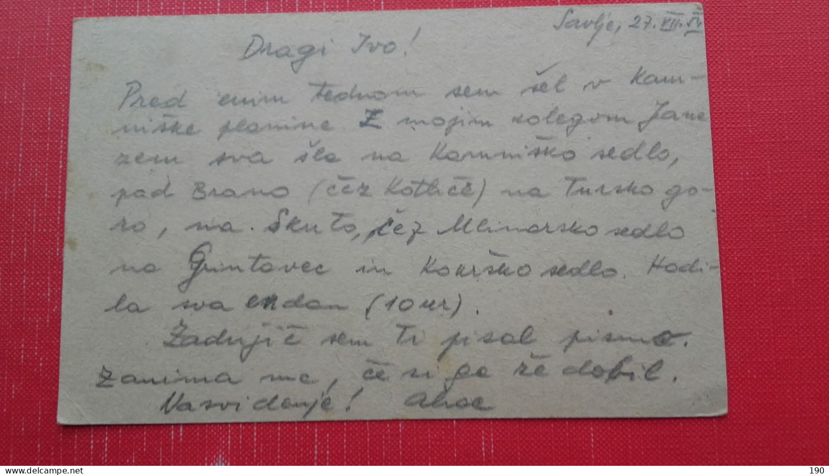 Dopisnica FNRJ 10 Din.Zig/postmark:Jezica/Krusevac - Cartas & Documentos