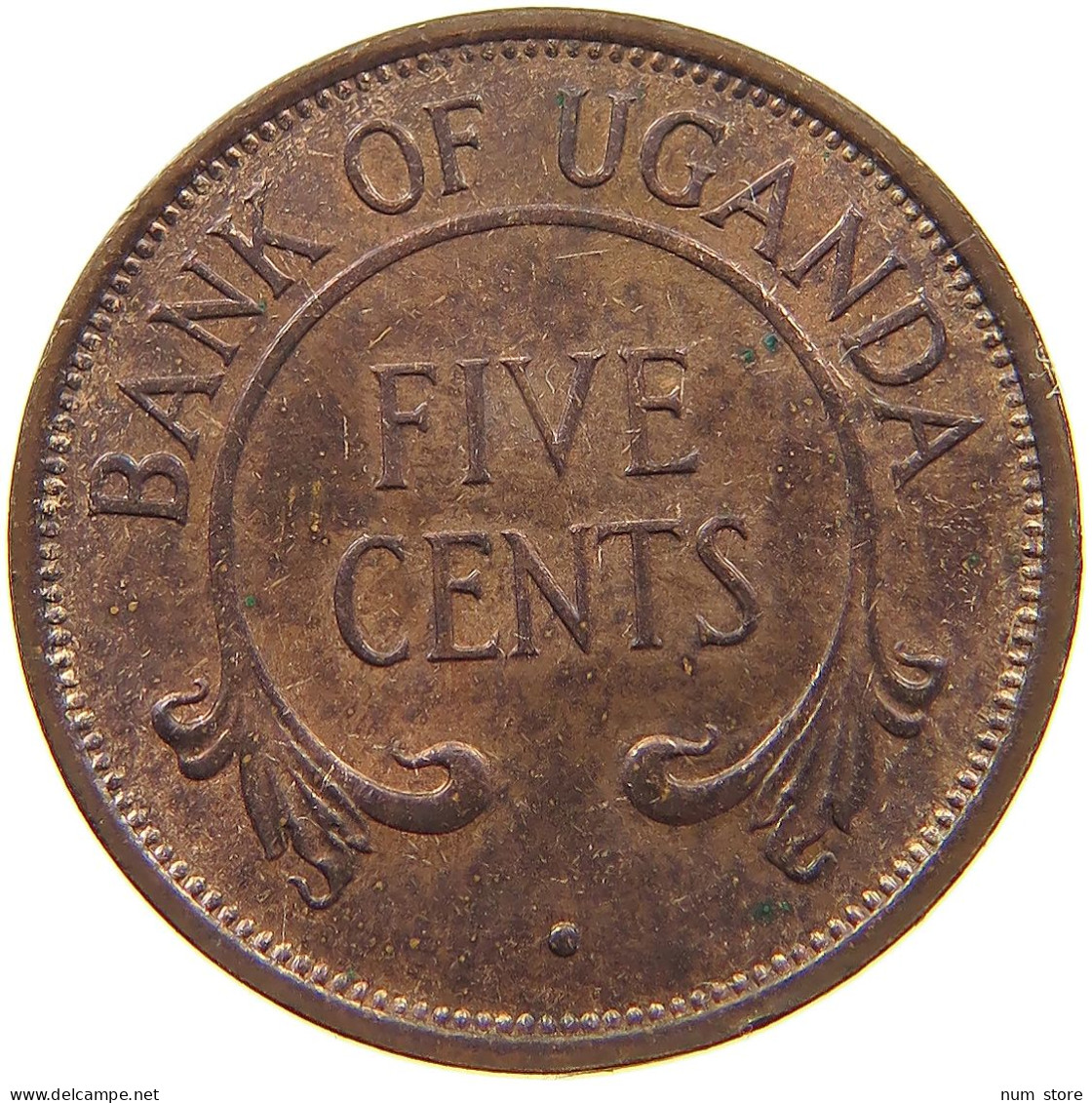 UGANDA 5 CENTS 1966  #s080 0141 - Uganda