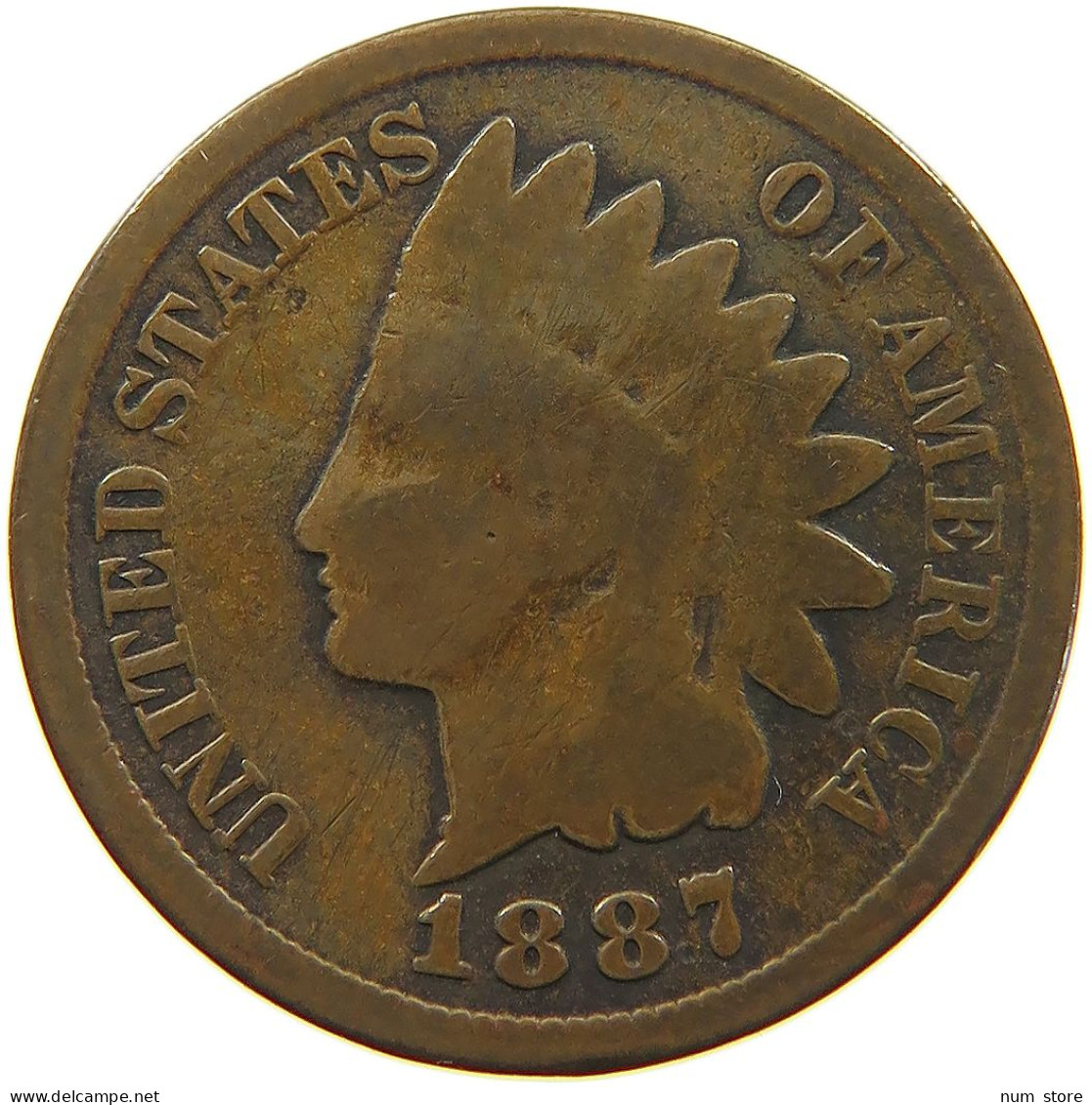 UNITED STATES OF AMERICA CENT 1887 INDIAN HEAD #a050 0469 - 1859-1909: Indian Head