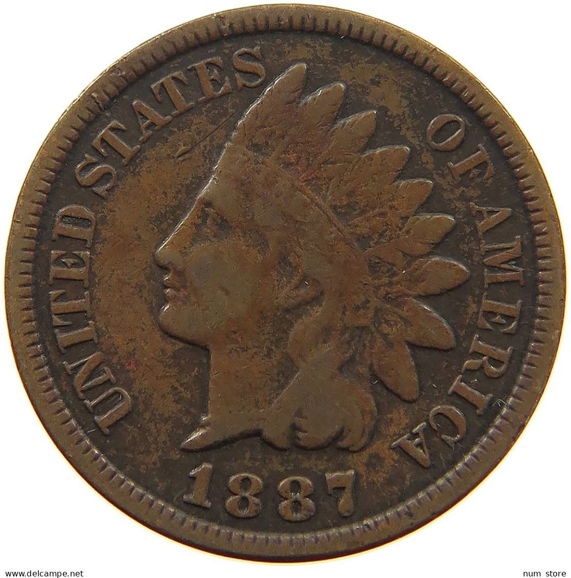 UNITED STATES OF AMERICA CENT 1887 INDIAN HEAD #a013 0369 - 1859-1909: Indian Head