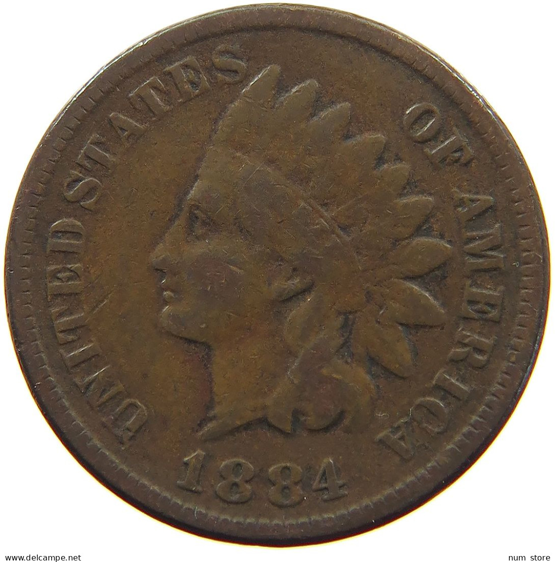 UNITED STATES OF AMERICA CENT 1884 INDIAN HEAD #s063 0401 - 1859-1909: Indian Head