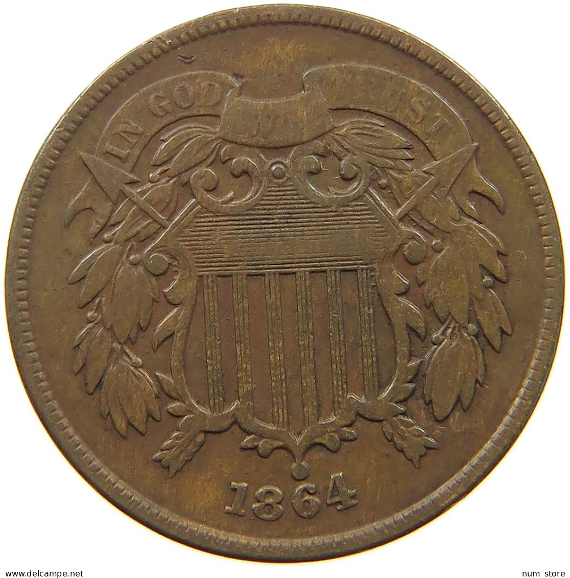 UNITED STATES OF AMERICA 2 CENTS 1864  #a011 0643 - 2, 3 & 20 Cent