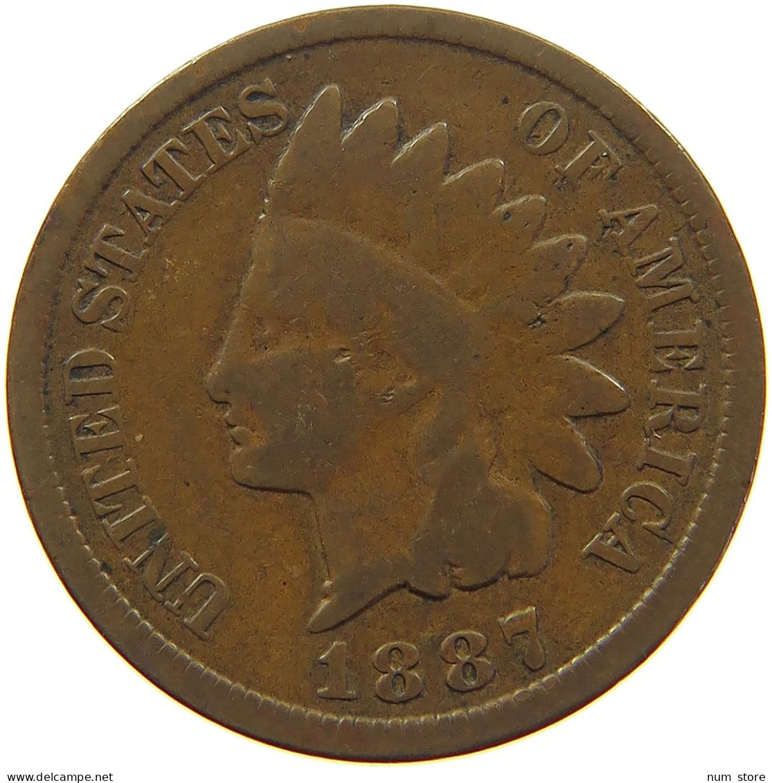 UNITED STATES OF AMERICA CENT 1887 INDIAN HEAD #s001 0219 - 1859-1909: Indian Head