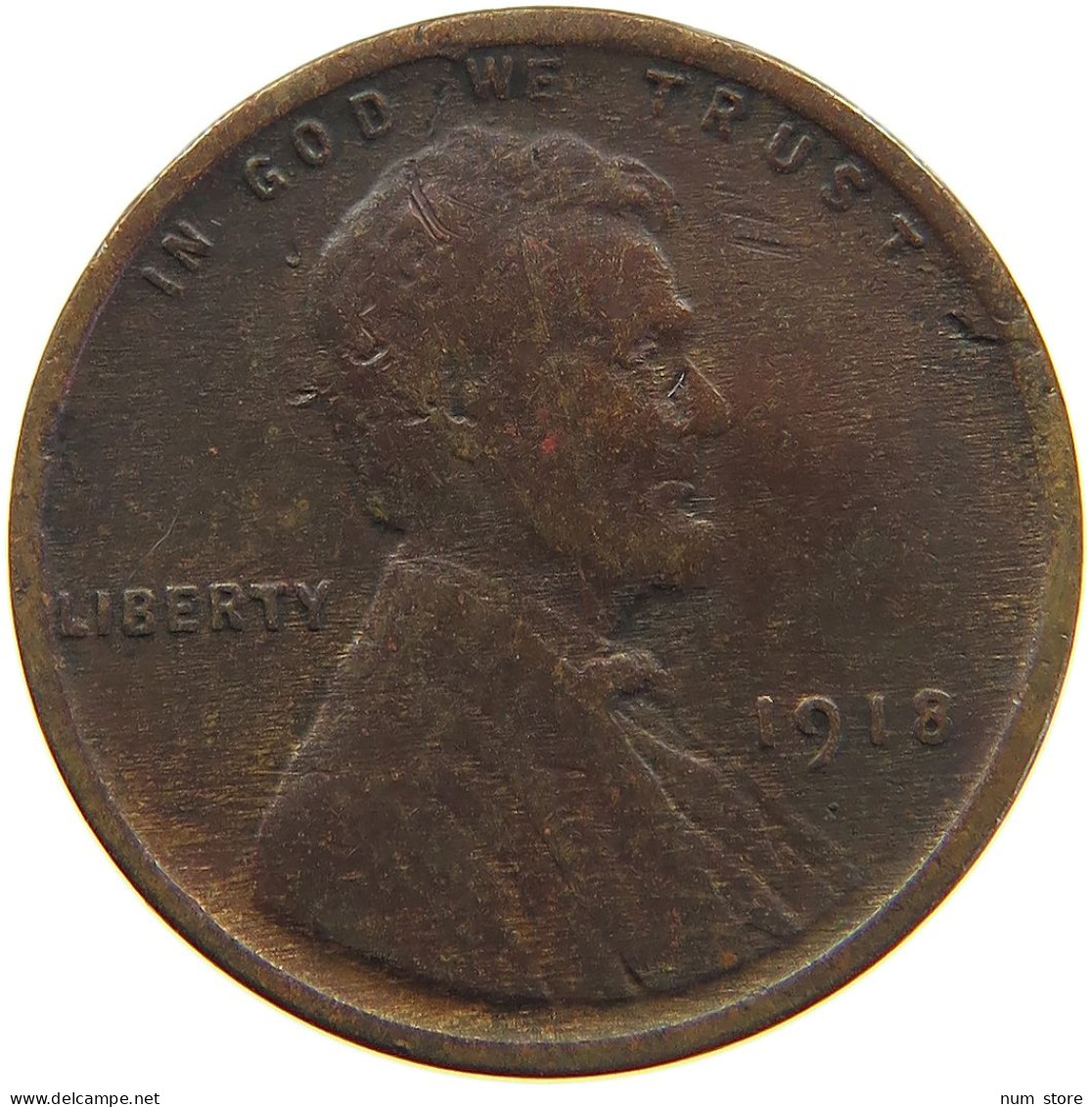 UNITED STATES OF AMERICA CENT 1918 LINCOLN WHEAT #a063 0317 - 1909-1958: Lincoln, Wheat Ears Reverse