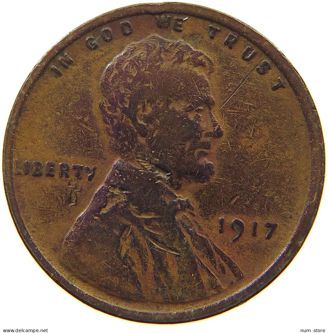 UNITED STATES OF AMERICA CENT 1917 LINCOLN WHEAT #s063 0905 - 1909-1958: Lincoln, Wheat Ears Reverse