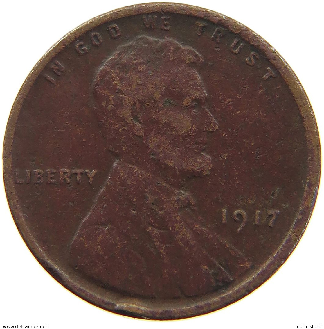 UNITED STATES OF AMERICA CENT 1917 LINCOLN WHEAT #a063 0311 - 1909-1958: Lincoln, Wheat Ears Reverse