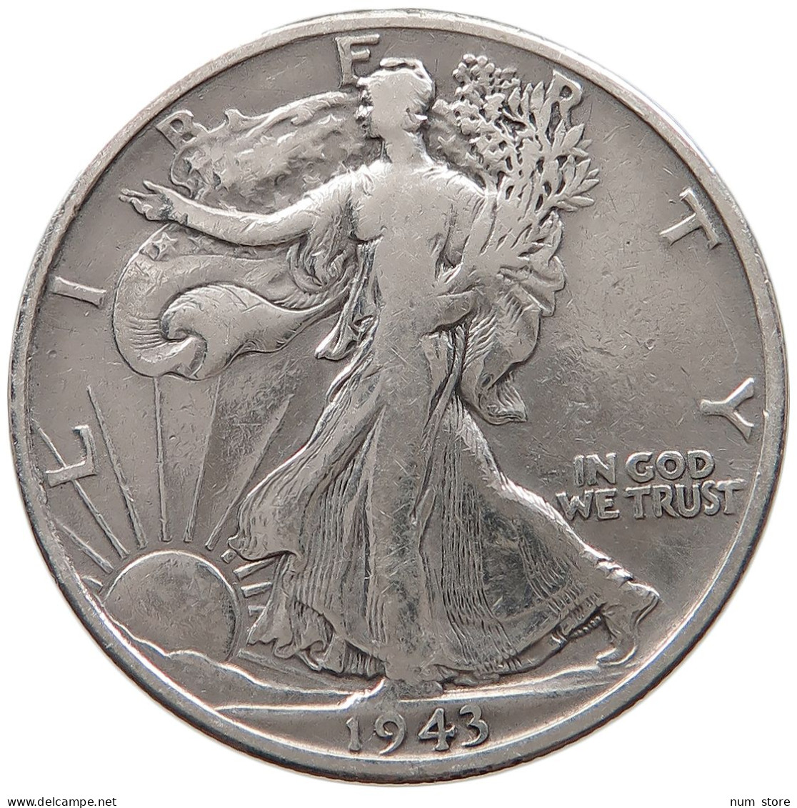 UNITED STATES OF AMERICA HALF 1/2 DOLLAR 1943 S WALKING LIBERTY #t143 0321 - 1916-1947: Liberty Walking (Liberté Marchant)