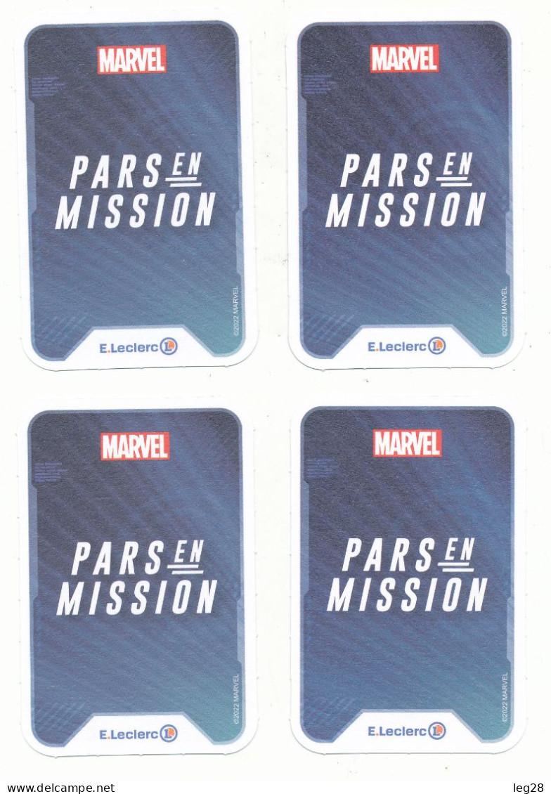 4 CARTES  MARVEL PARS EN MISSION - Marvel