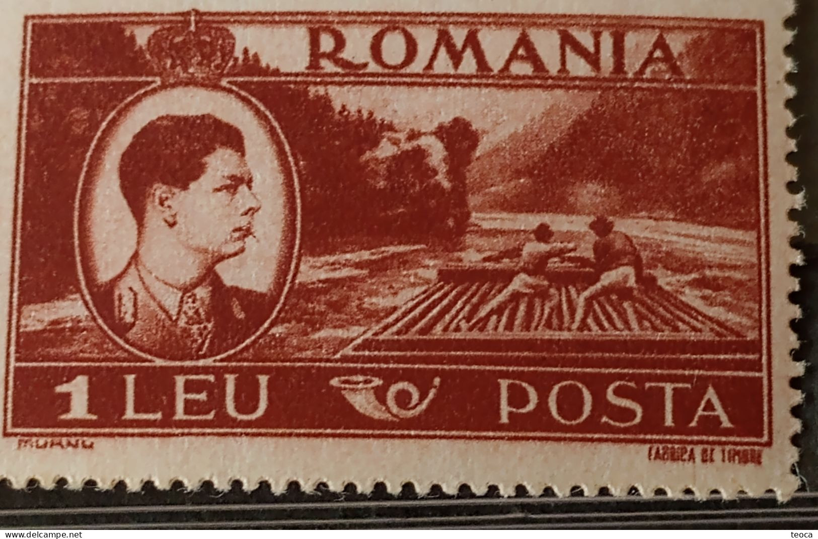 Stamps Errors Romania 1947 Mi 1067,king Michael,printed With Line Unused - Unused Stamps