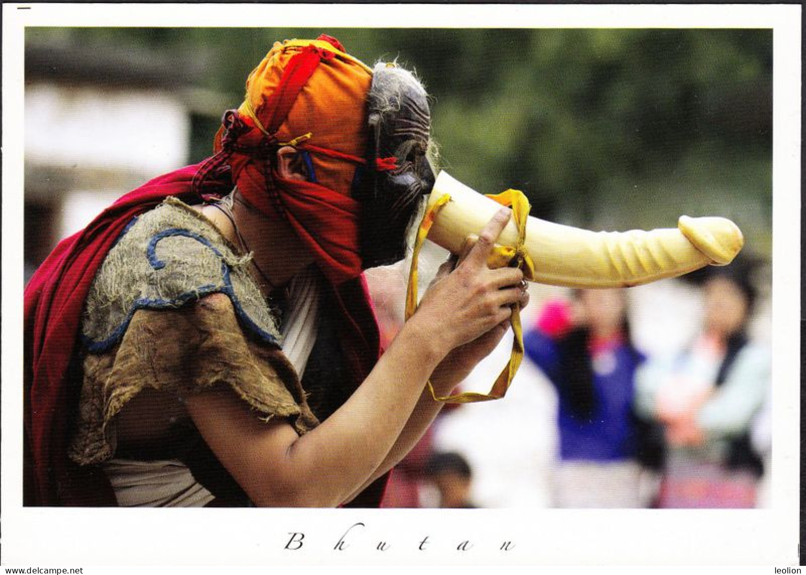BHUTAN Traditional Jester (achara) With Phallus Azha Keza Picture Postcard BHOUTAN - Bhoutan
