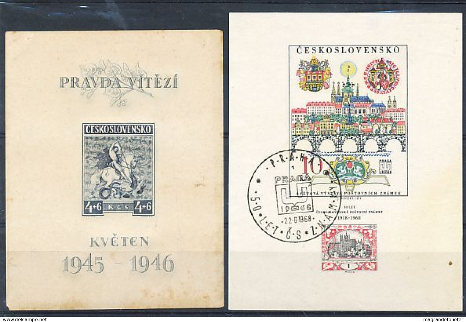 TIMBRE STAMP ZEGEL TCHECOSLOVAQUIE 2 BF No 10 ET 35 - Sonstige & Ohne Zuordnung