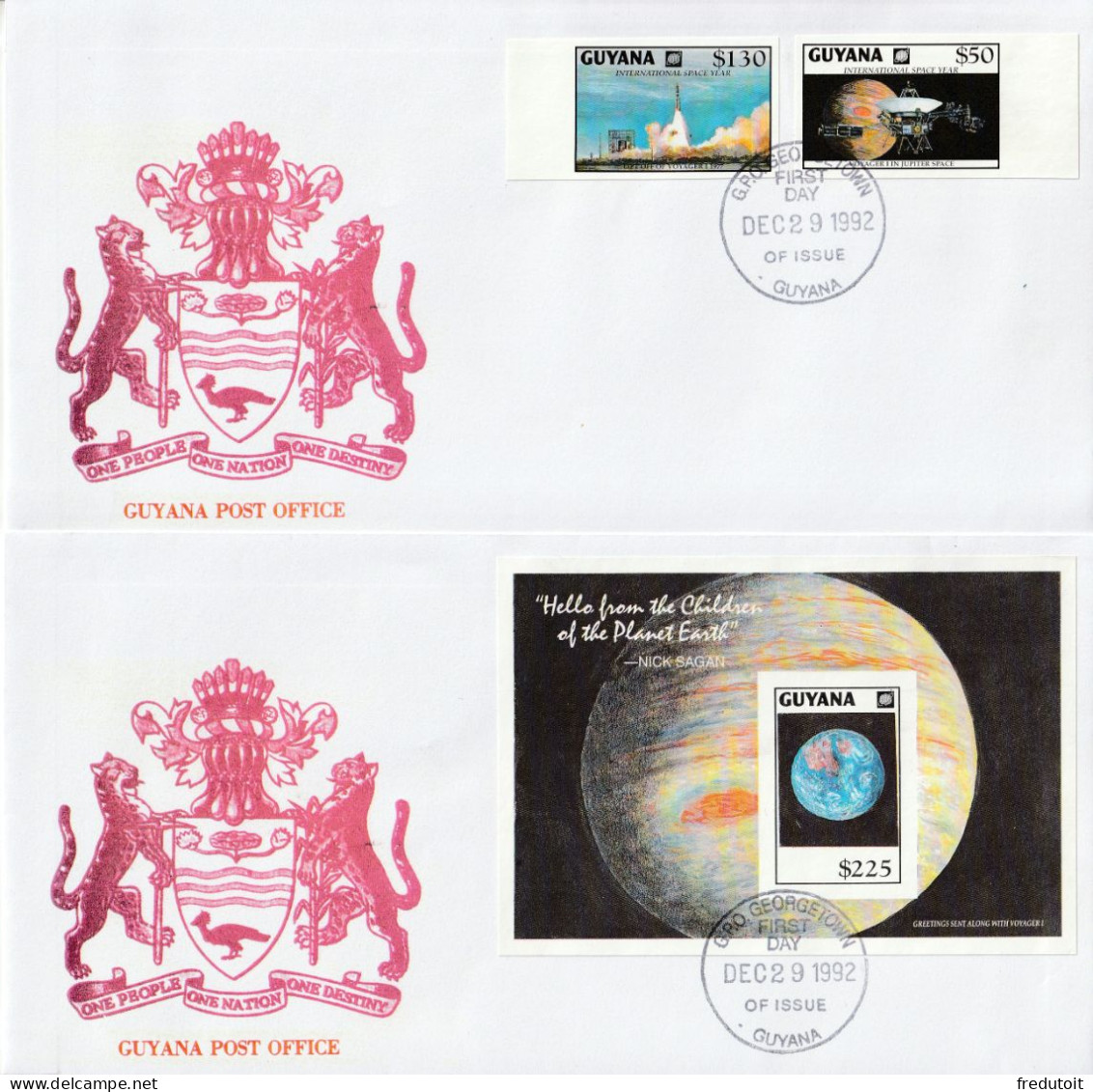 GUYANA - FDC - "ISY'92" Année Internationale De L'espace - NON DENTELE - - Südamerika