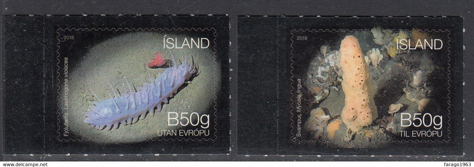 2018 Iceland Marine Life Complete Set Of 2 MNH @ BELOW FACE VALUE - Nuovi