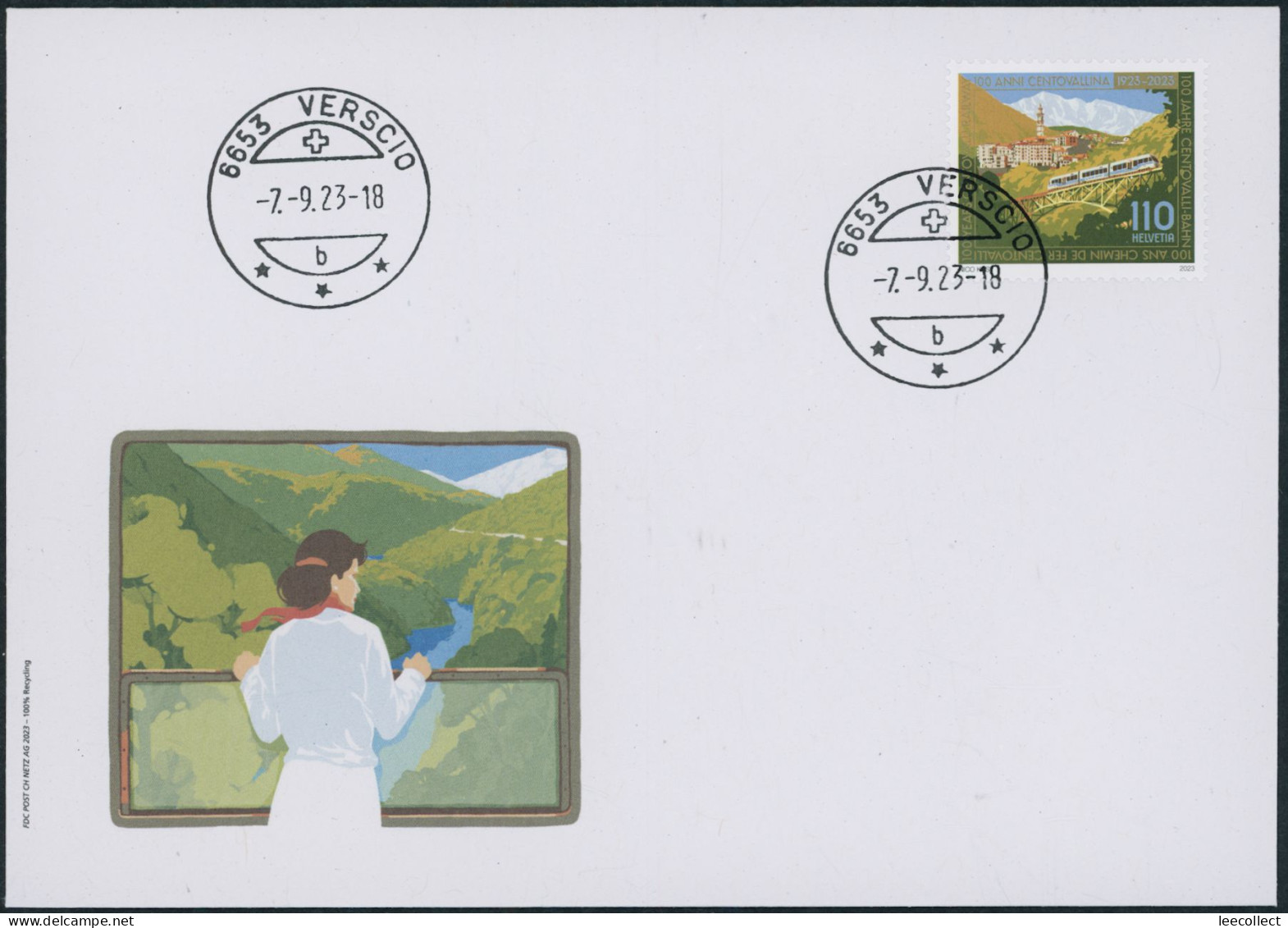 Suisse - 2023 - Centovalli Bahn - Ersttagsbrief FDC ET - Lettres & Documents