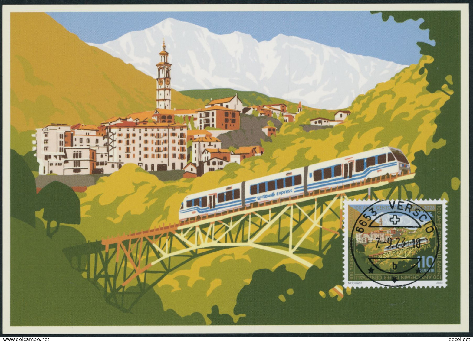 Suisse - 2023 - Centovalli Bahn - Maximumkarte MK - FDC ET - Ersttag Voll Stempel - Briefe U. Dokumente