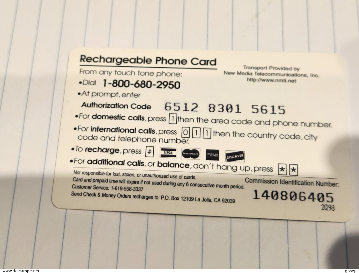 UNITED STATES-LONG DISTANCE PHONE CARD-DOG-(1)-(6512-8301-5615)-(2Q98)-good - [2] Chip Cards