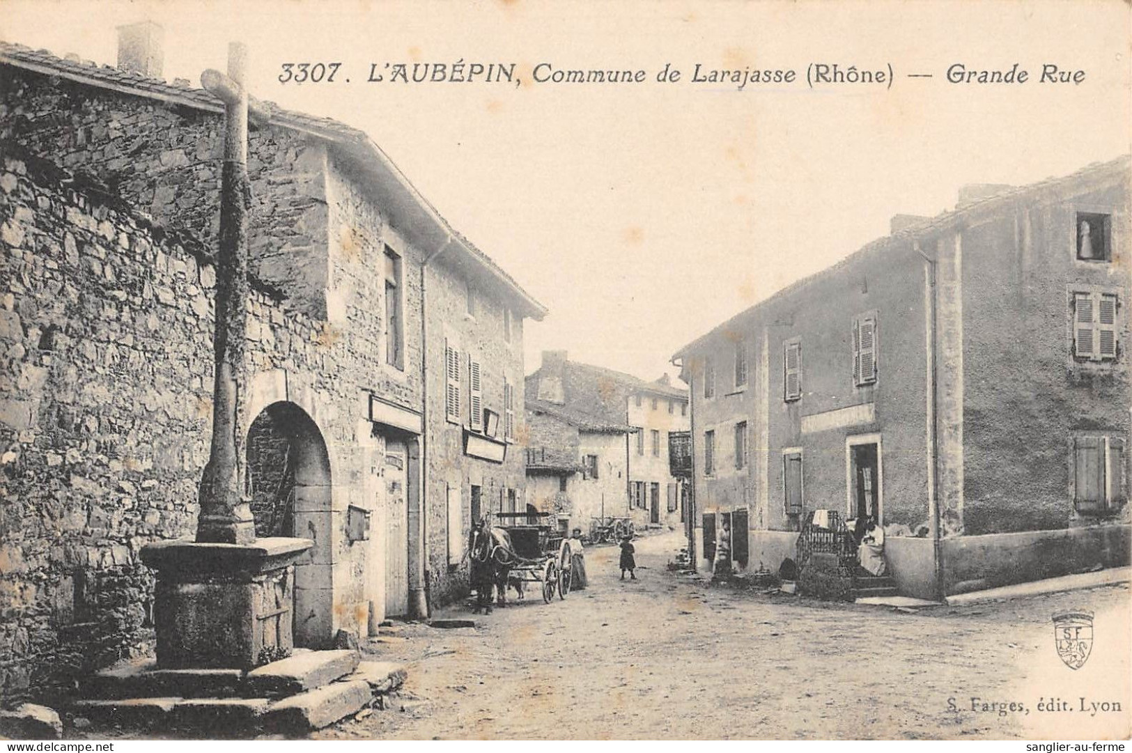 CPA 69 L'AUBEPIN / COMMUNE DE LARAJASSE / GRANDE RUE - Sonstige & Ohne Zuordnung