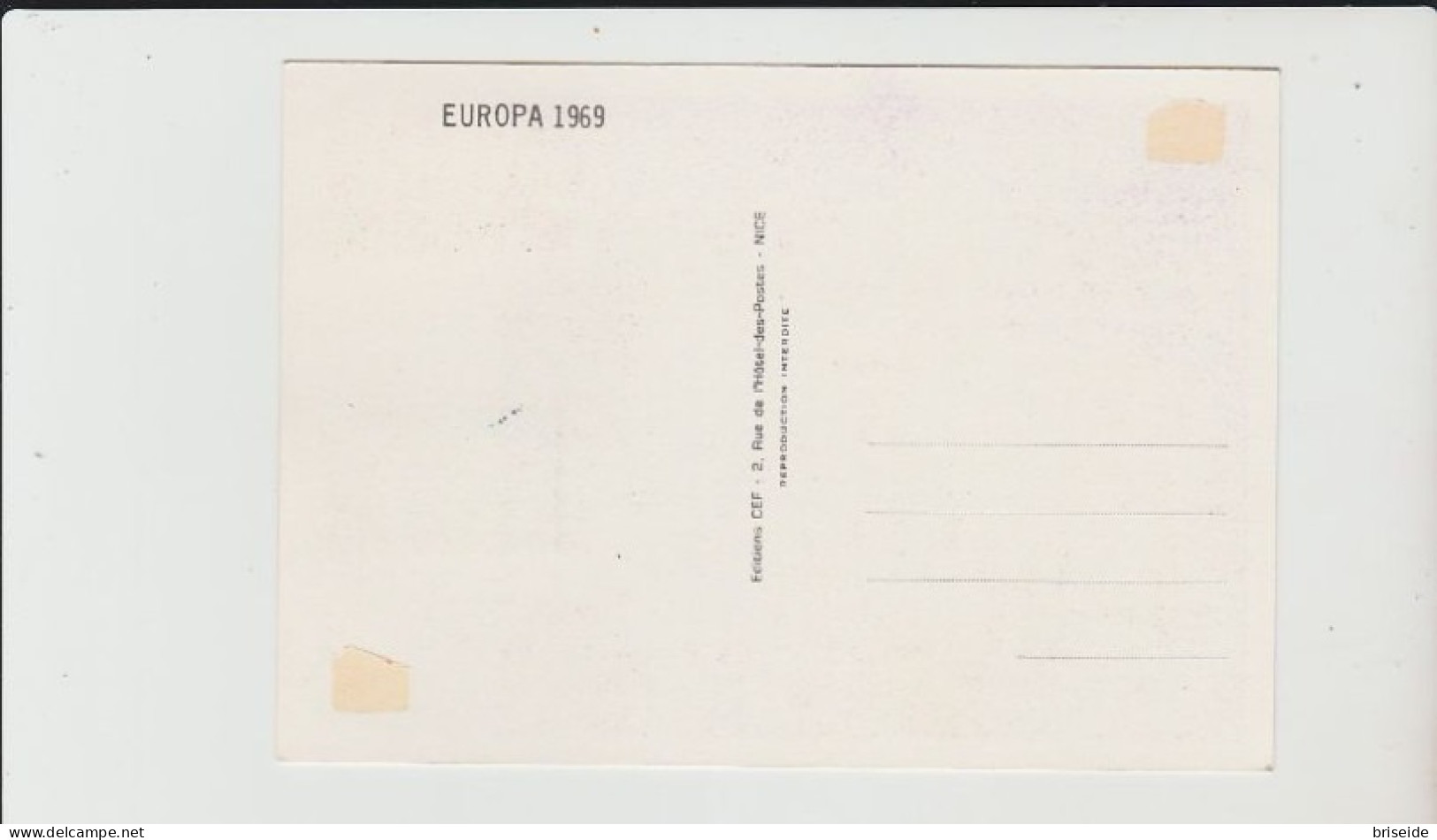 1969 N.3+ 1 CART. BUSTA EUROPA CEPT PREMIERJOUR D'E MISSION FIRST DAY COVER ERSTTAGSBRIEF 1°GIORNO EMIS. REP. FRANCAISE - 1969