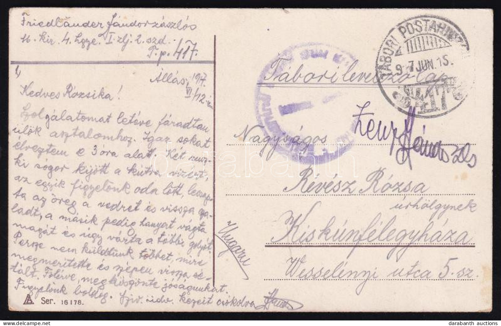 1915 Tábori Posta Képeslap / Field Postcard "TP 417" - Other & Unclassified