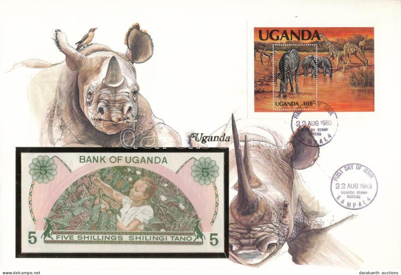 Uganda 1982. 5Sh Felbélyegzett Borítékban, Bélyegzéssel T:I Uganda 1982. 5 Schilling In Envelope With Stamp And Cancella - Unclassified