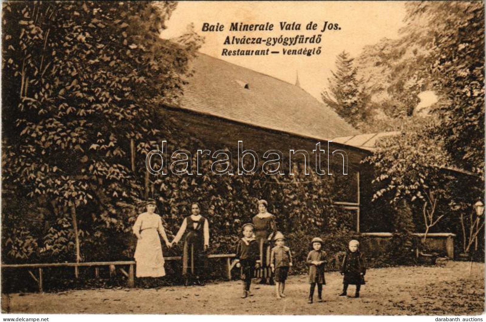 T2/T3 1921 Alváca-gyógyfürdő, Baie Minerale Vata De Jos; Gyógyfürdő Vendéglő. Berkovits Kiadása / Spa Restaurant - Non Classés