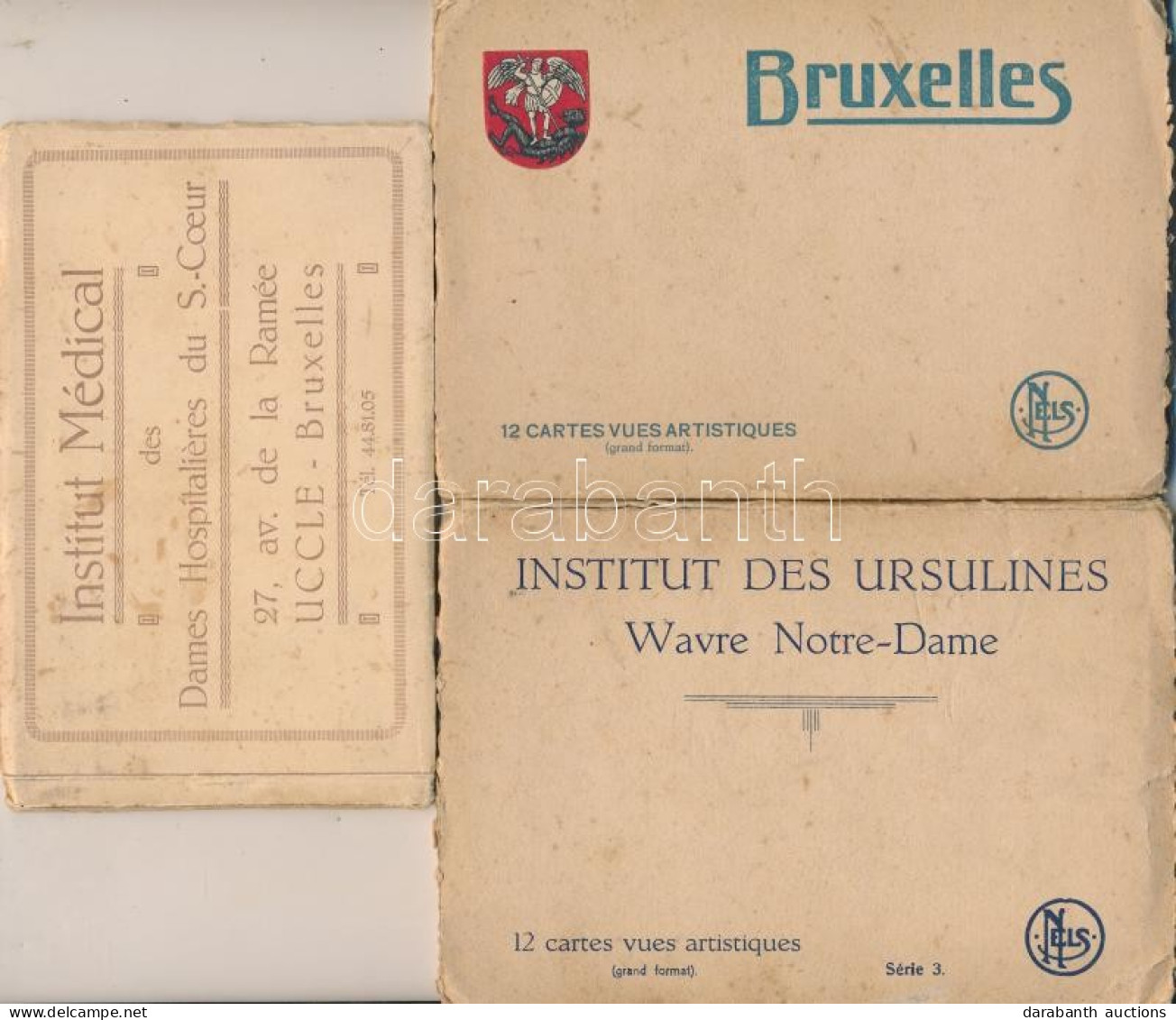 ** Brussels, Bruxelles; Institut Des Ursulines, Institut Medical - 3 Old Postcard Booklet - Zonder Classificatie