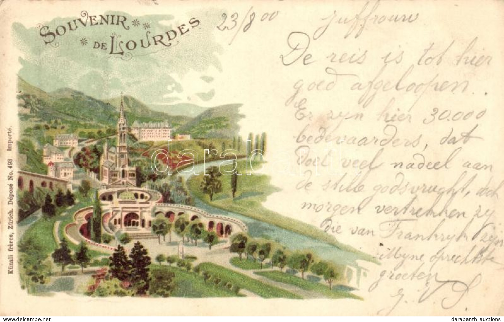 T2/T3 Lourdes, Künzli No. 493. Litho (EK) - Sin Clasificación