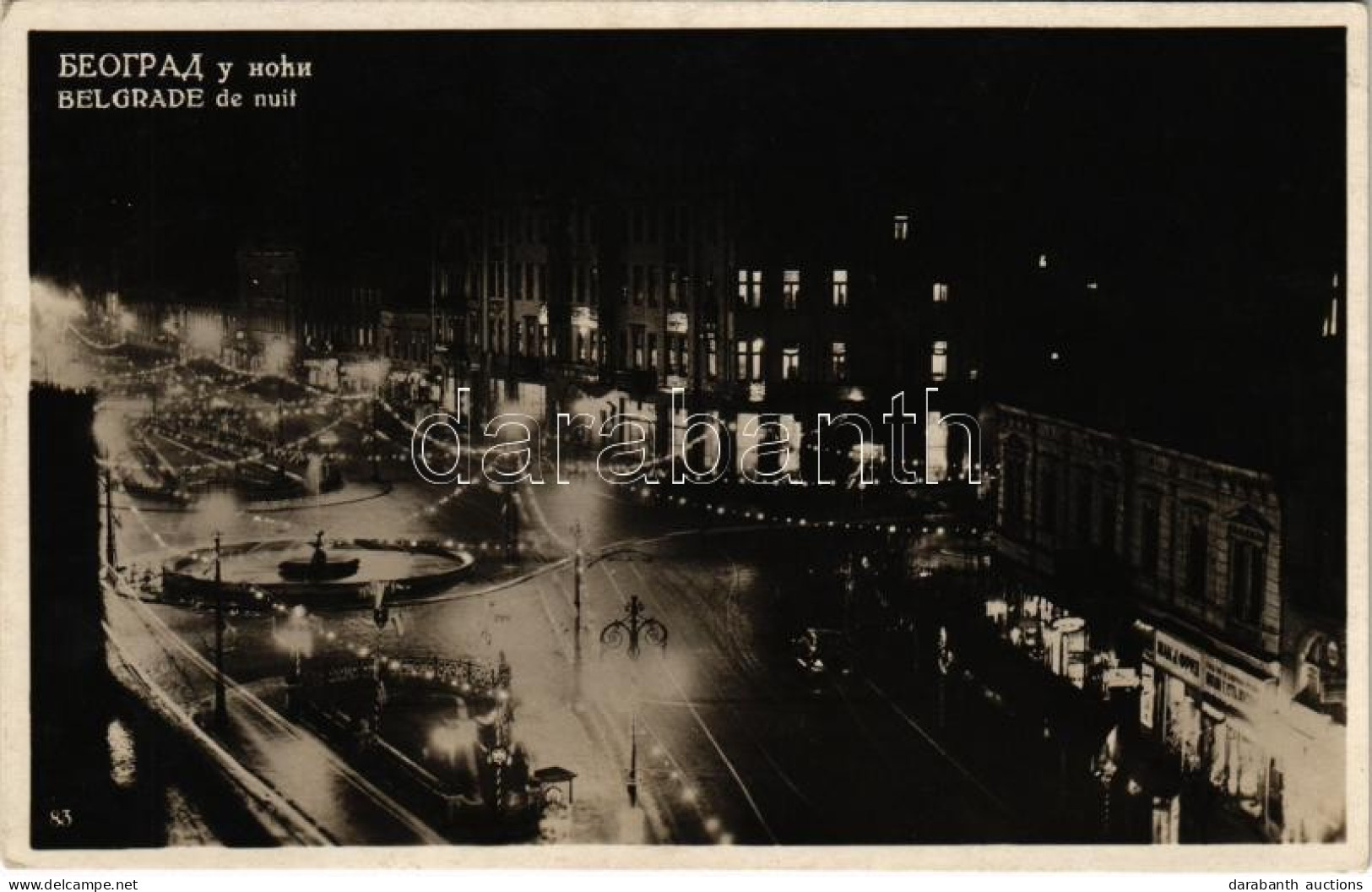 ** T2 Beograd, Belgrád, Belgrade; De Nuit / At Night, Automobile, Shops. Edition L. Paller 83. - Unclassified